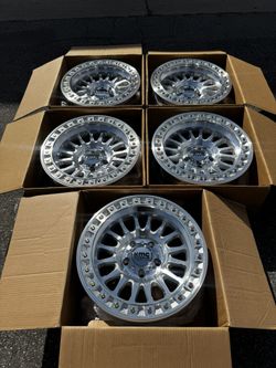 (5) New KMC KM552 IMS Machined 5x5 17” Wheels For Jeep Wrangler Gladiator 5x5