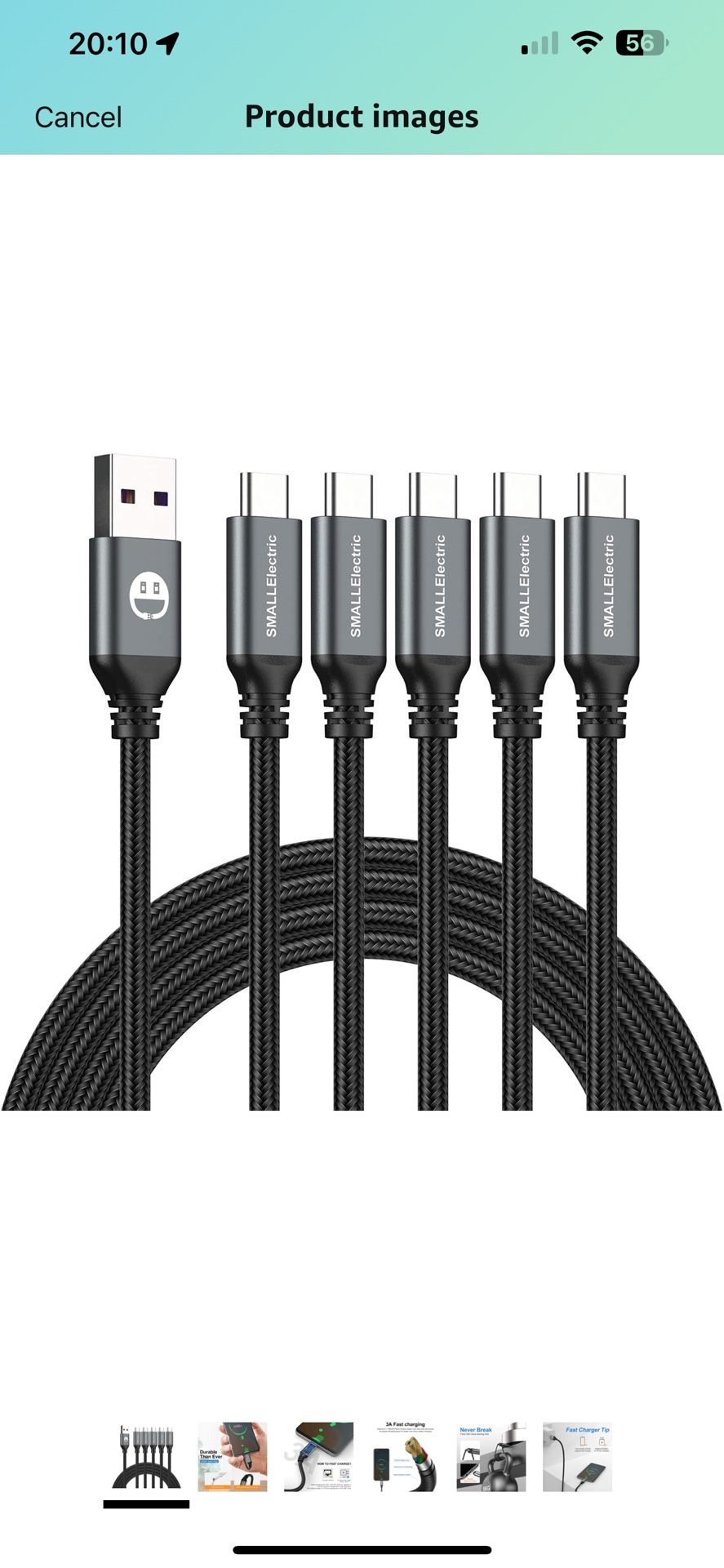USB Type-C to A Cable 5pack 6ft Braided Fast Charging 3A Quick Charger Cord, 6 Foot Compatible iPhone 16/15,Samsung Galaxy S10 S9 S8 Plus, Note 10 9 8