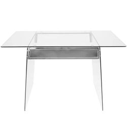 Glacier - Contemporary Desk - Clear/Chrome 