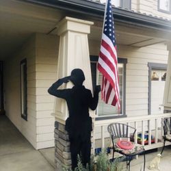 Yard Soldier Silhouette with Flag