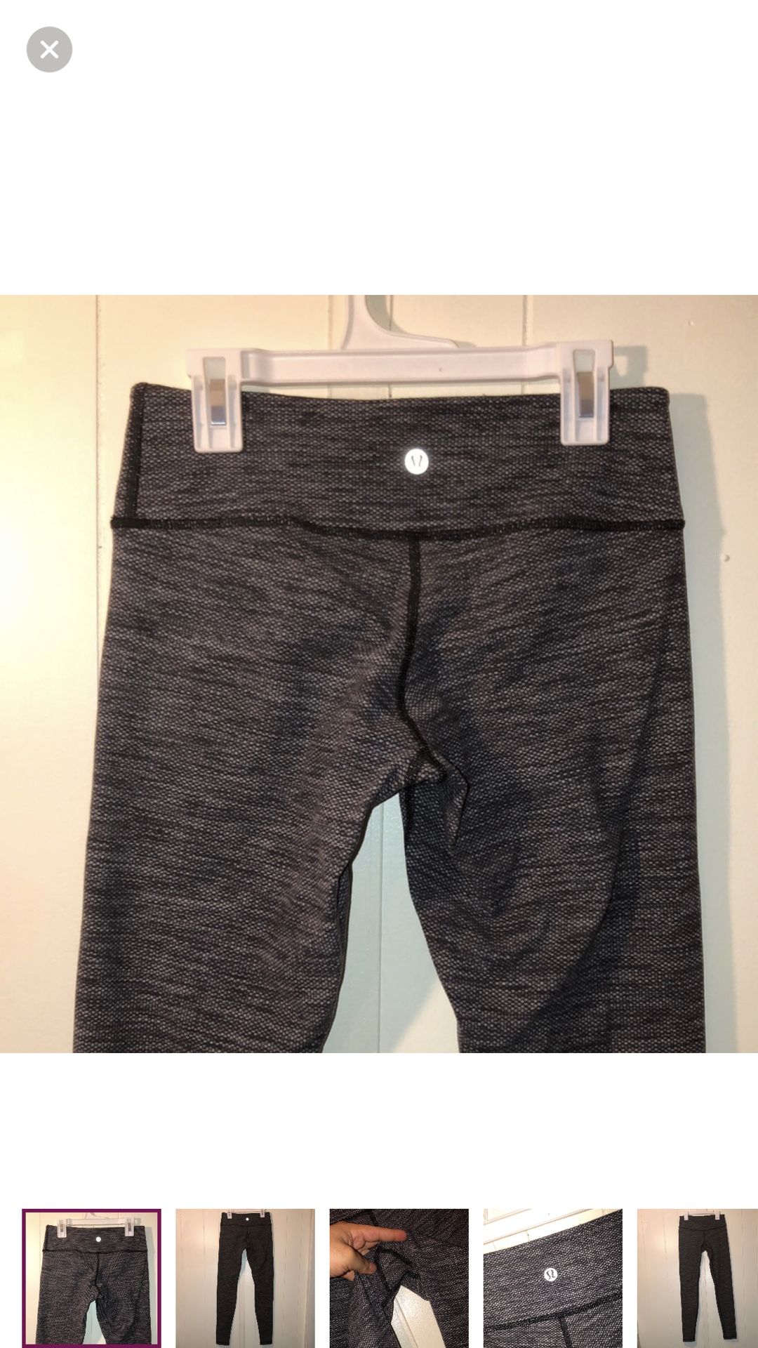 Lululemon Athletica Gray Leggings with Melange Texture