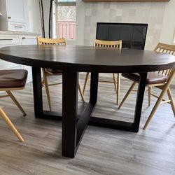 60” Solid Wood Round Dining Table