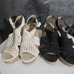 Pair Of Black And White Wedges