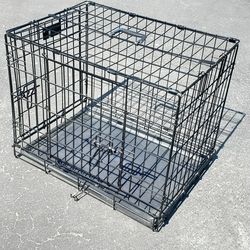 Foldable wire crate pet cage