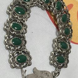 Vintage Silver Necklace with Emeralds – One of a Kind