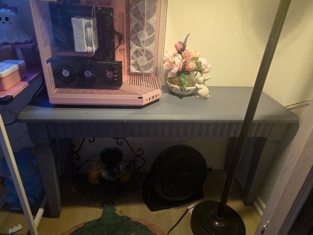 Dark Grey Wood Side Table