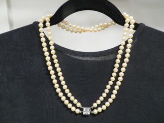 Vintage Faux Pearl Double Stranded Necklace
