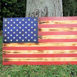 Wooden Rustic American Flag Handmade 36” x 19.5” Made in the US FREE LOCAL DELIVERY IN ORLANDO AREA