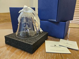 Swarovski 2016 Annual Edition Christmas Bell Ornament (contact info removed) Crystal NIB COA