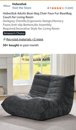 Memory foam bean bag chair