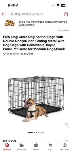 36 Inch Black Dog Crate With Divider For Large Dog