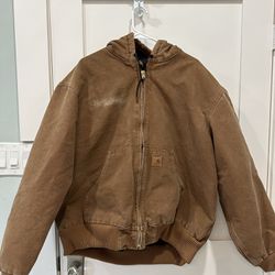Carhartt Men’s Hooded Duck Coat/Jacket, Tan/Khaki, Size XXL (2XL) Regular