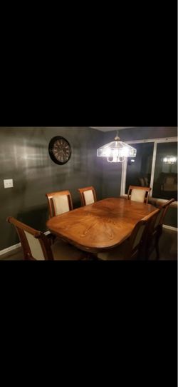 Wooden table seats 6