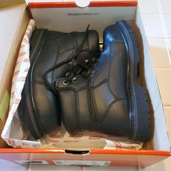 Black Steel Toe Work Boots Size 7.5
