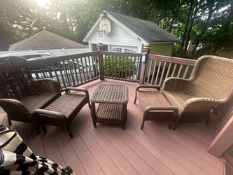 5 piece outdoor wicker set