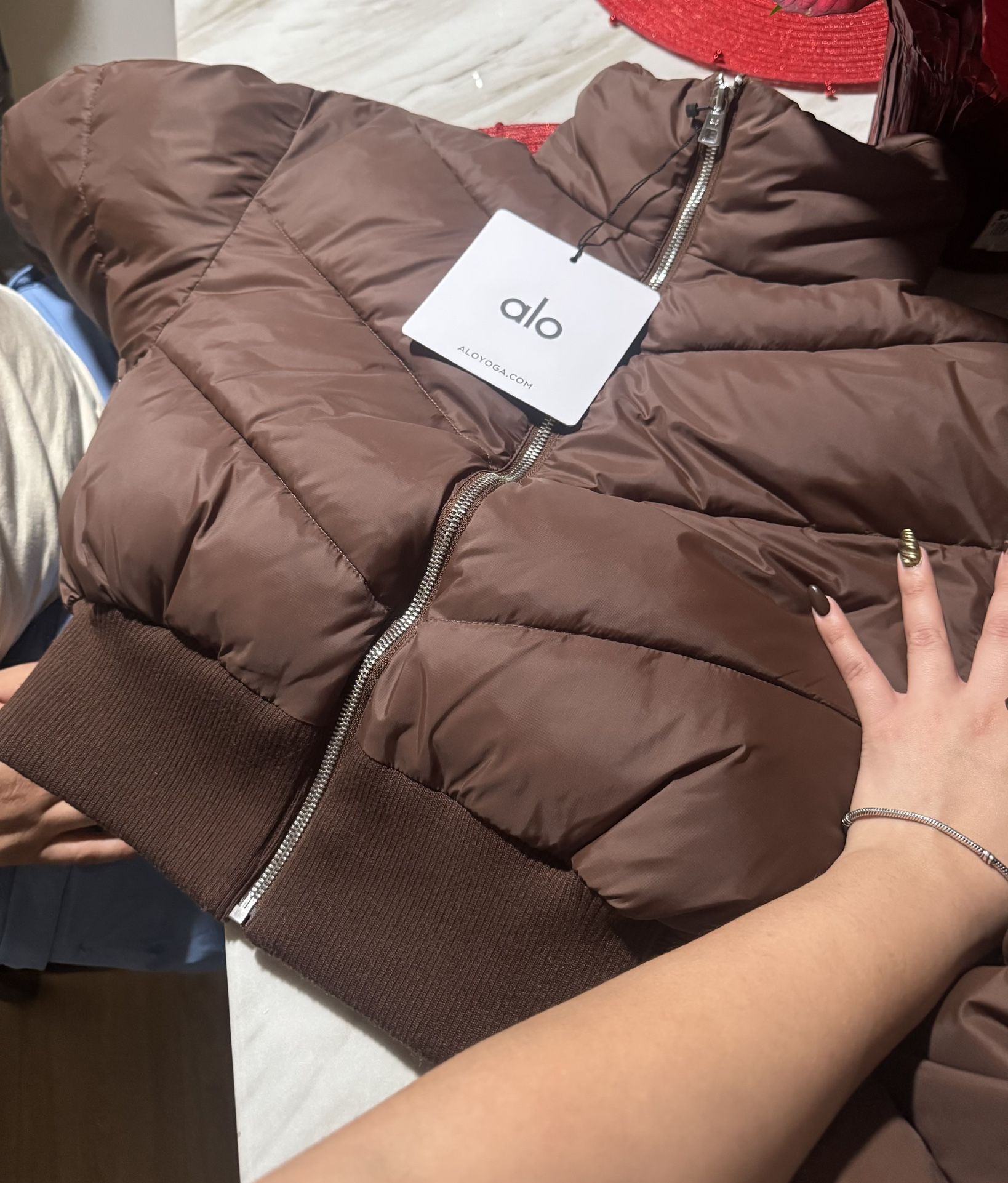 Brown Alo Puffer Jacket