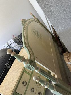 Full Bed With Side Table, Dresser and Mirror