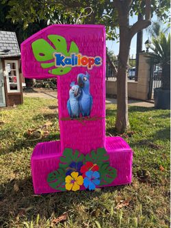 Rio blue and Jewel number one first birthday pinata