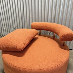 Brand New 40" W Swivel Barrel Chair Sofa Living Room Chair Sofa Accent Chair Orange