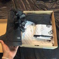 Black Ugg Bow Boot Sz 6