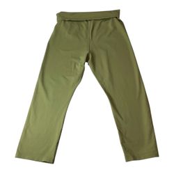 LOGO Lori Goldstein Pull On Pants Large Olive Green Stretch Knit Casual Comfort