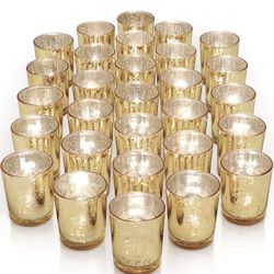 Glass Gold Votive Candle Holders