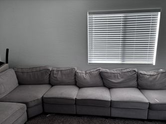 Gray Modular Sectional Couch – Large L-Shaped Sofa
