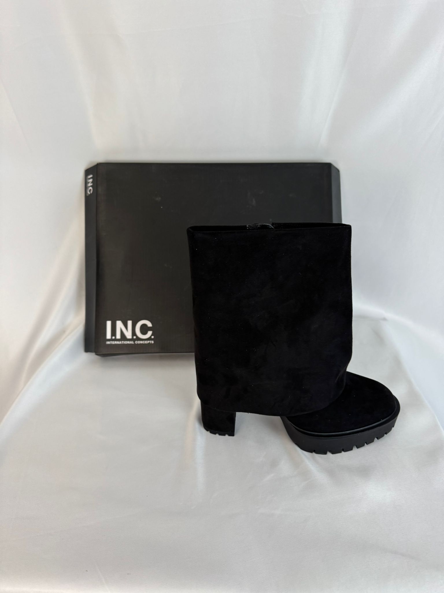 I.N.C. International Concepts Womens Acelina Cuff Dress Booties Black Micro