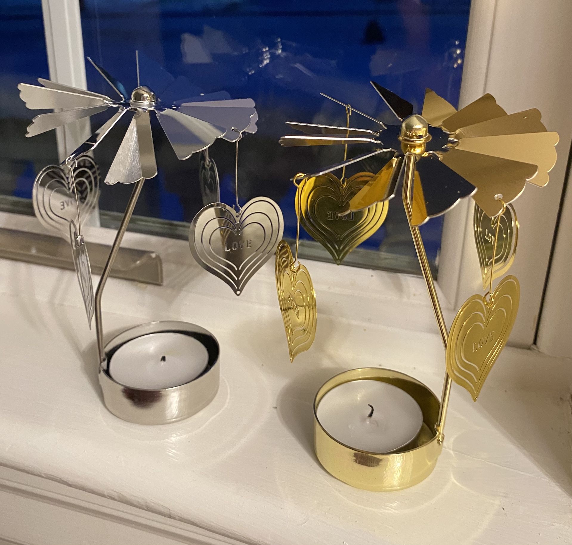 Valentines Day Heart Candle Spinning Carousel