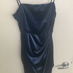 Blue Velvet Dress