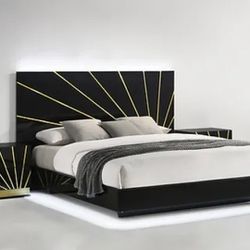 Black and white - GoldQueen - kingbedroomsetbeddressermirrornighstand ❤️ same day special delivery ! Q$1649 K$1749