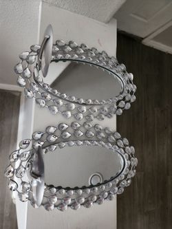 Crystal Beaded 2-Tier Mirror Cake Stand