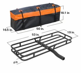 53"x19"x4"  (2inch Receiver) Hitch Cargo Carrier,Rack,  Mount & Basket w/ Bag