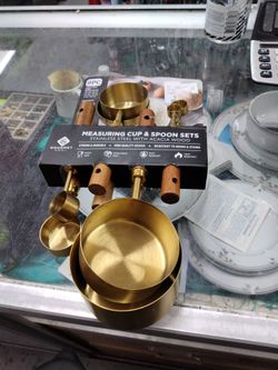 Gold with wooden handle
