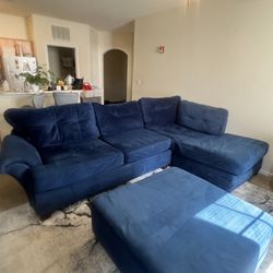 2 Piece Sectional w/ Chaise, Swivel Chair & Ottoman