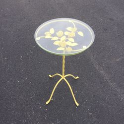 Vintage tole flower side table