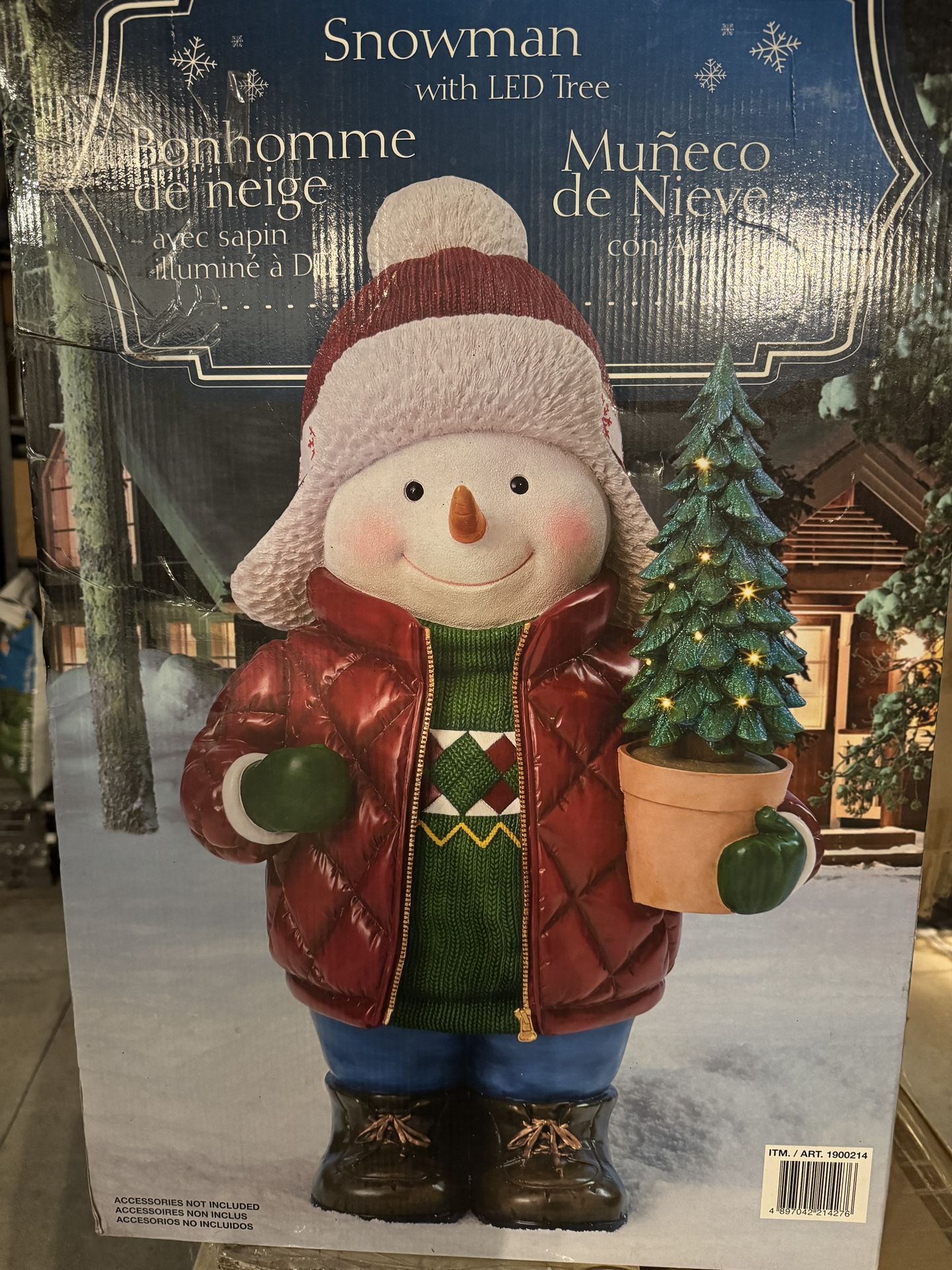 Christmas Snow Man With Led Decoration