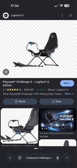 PlaySeat Challenge X - Logitech G Edition Foldable Sim Racing Cockpit PS5 PC Adult Owned Mint Condit
