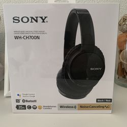 Sony WH-CH700N Wireless Noise-Canceling Headphones BLACK - Sealed NEW