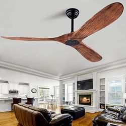 #180 QUTWOB 60" Ceiling Fan With Remote Control No Lights,Modern Reversible DC Motor Indoor Outdoor 3 Blades Ceiling Fans For Patio Bedroom Living Roo