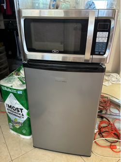Microwave and 4.4 cubic feet Mini fridge combo