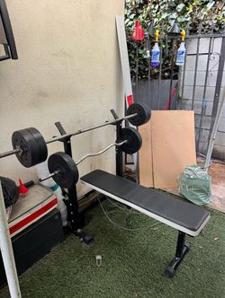 Bench Press (compatible) With many weights and two bars