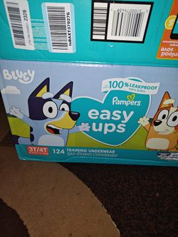 Pampers Training Pants - Easy Ups Boys & Girls Bluey - Size 3T-4T, 124 Count, Children's Potty Underwear