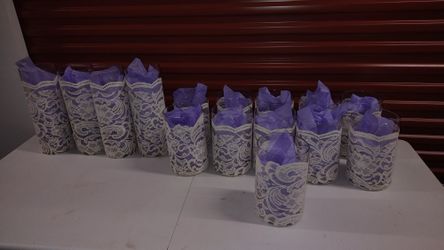 Glass Vases Wrapped In Lace Thumbnail
