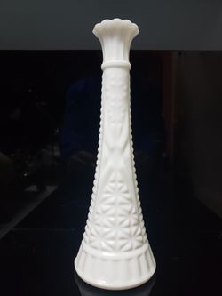 9" milk glass bud vase