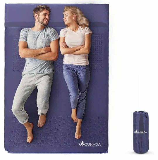 New Sleeping-Pad Foam Self-Inflating Camping-Mat for Backpacking Double Self Inflating Sleeping Pad Camping Mattress Camping Pad 2 Person with Pillow 