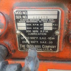 *** DeVILBISS AIR Compressor 5hp motor 18.1cfm @ 175psi & 19.7cfm @ 125psi***