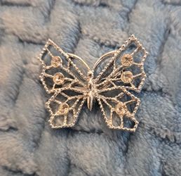 Silvertone butterfly pendant