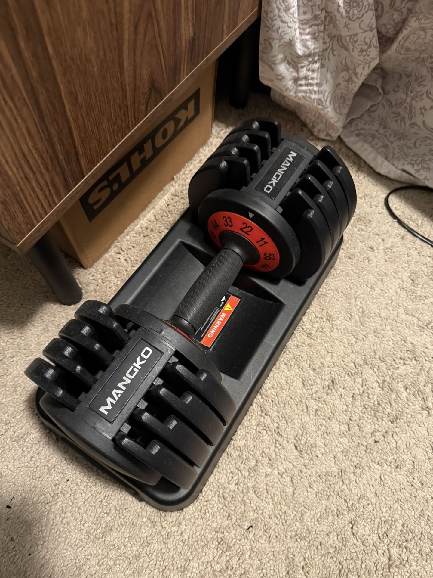 Mangko Adjustable Dumbbells 55LB Single Dumbbell Weight, 5 in 1 Weight Dumbbell with Anti-Slip Handle,Ideal for Home Gym Workouts