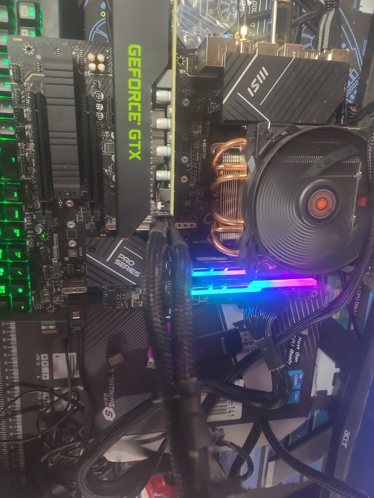 Intel 14100, 16gb Ddr43000, Msi Z790-p Motherboard, Evga 750watt, 500gb Nvme Ssd, Gtx 1660s.